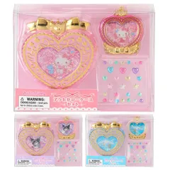 サンリオ アクセサリーケースセット チャーム＆ストーンデコシール付き ケース 収納 ジュエリーボックス コンパクト 小物入れ マスコット キャラクター
