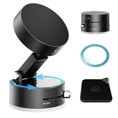 【真空吸盤+超強磁力】BENTOBENスマホホルダー車安定性MagSafe対応強力マグネット内蔵超強力真空吸盤多角度自由調節360°回転な台座片手操作コンパクト折りたたみ式スマホスタンド車載スマ…