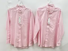 GU ジーユー 長袖シャツ イージーケアピンオックスフォードシャツ M ボタンダウン まとめ 2点セット ピンク 未使用 2512WS168