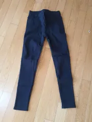 未使用) 黒 レディース ストレッチ 起毛 ズボン M (617)