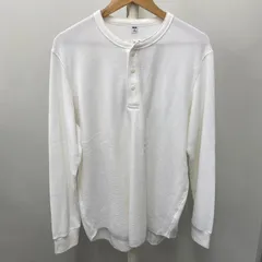 【未使用】UNIQLO ワッフル ヘンリーネック Tシャツ 長袖 オフホワイト XLサイズ