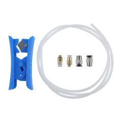 MOOTVGOOホワイトPTFEチューブ長さ1m、PC4-M62個とPC4-M102個、PTFEチューブ継手付き空気圧継手付きチューブカッター付き1.75mmフィラメントに適用3Dプリンター用PTFEテフロントチューブキット