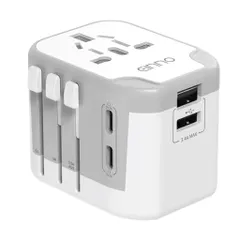 海外変換プラグ全世界対応EINNOコンセント変換プラグ海外旅行用電源変換プラグ電源変換アダプターマルチ変換プラグC/BF/O/Aタイプ2つUSB-Aと2つUSB-Cポート付き