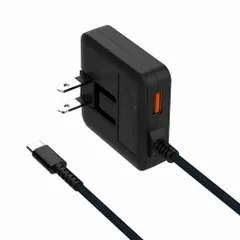 USB充電器Type-CPD20W急速充電器USB-Cケーブル一体型(超薄型/編みケーブル&QC3.0USB-Aポート/折畳みプラグ/PSE認証済)タイプcACアダプターコンセント軽量スマホ充電器