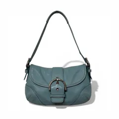 Coach Small Soho Blue Leather Shoulder スモールソーホー フラップホーボー ワンショルダー  ハンドバッグ ライトブルー
