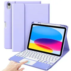 ProCaseiPad11世代/10世代キーボードケースiPad(A16)11インチ2025/10.9インチ2022通用ペン収納タッチパッド磁気機能取り外し可能なワイヤレスキーボード付き
