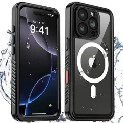 【IP68防水防塵・MagSafe対応】TmacjumpiPhone16ProMax用ケース防水ケース耐衝撃米軍MIL規格MagSafe・Qi充電・水中撮影対応カメラ保護完全防水防雪防塵滑り止め頑丈両面ケース全面保護