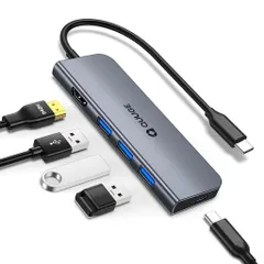 USBハブType-CHDMI4K映像出力QUUGE5in1HDMIType-CハブPD急速充電3xUSB3.0ポート5Gbps高速データ転送タイプCtoHDMIハブ極薄型