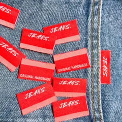 新作⚡️P-25【ジーンズ】20枚 ピスネーム 挟みタグ 洗えるタグ 布タグ