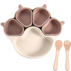 ‌離乳食‌対応‌吸盤付きベビー食器セット‌3枚組ひっくり返らないお皿‌で安心食品級シリコン製‌シリコンプレート‌滑り止め機能付き‌赤ちゃん食器‌出産祝い人気‌離乳食皿‌…