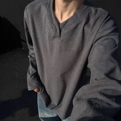 メンズ 長袖Tシャツ Vネック 厚手 インナー カジュアル 秋冬 トップス M260108-8