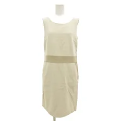 ロートレアモン LAUTREAMONT ノースリーブワンピース ひざ丈 ストレッチ 38 ホワイトベージュ /JS ■GY60
