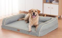 EMME犬ベッド清掃しやすい防水ペットベッドペットソファー犬用ベッド洗えるさらさら通気性蒸れにくいペットクッション枕付きクッション性が高反発高齢犬子犬猫多頭飼い取り外せるカ…