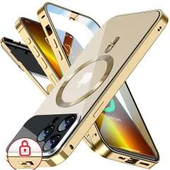 Rosycover【新次元の一体型レンズ・メカニカルロック】iPhone13ProMax用のケースMag-safe対応[360°全面保護・両面強化ガラス][本体の色・CDMag-safeリング]マグセーフワイヤレス充電対応