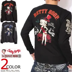 The BRAVE-MAN ベティブープ ロンT BBB-2446 ブレイブマン BETTY BOOP 刺繍 長袖Tシャツ