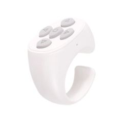 Bluetooth5.3リモコンマウスワイヤレスマウス小型静音軽量スマートリング無線マウスTikTokスクロールマウスページ写真ビデオシャッターリモートタブレット/スマホ用マウス(ホワイト)