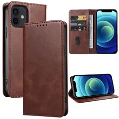 iPhone12/12Proケース手帳型携帯カバーレザー耐衝撃耐摩擦軽量着脱しやすい全面保護手触りが良いマグネット式カード収納スタンド機能人気上質6.1インチ対応EUMADOVE(ダークグレーiPhone