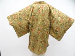 【京松】羽織 鳥 花 羽織紐別売 正絹 着物 美品 身丈約83cm 裄丈約63cm kyo7z12-1572