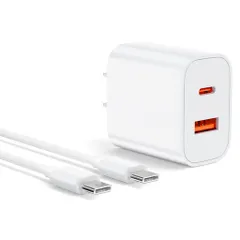 Foriphone16-充電器(20W2ポート)usbtypec急速充電USB-C+USB-AiPhone/Android【PSE認証&USB-Cケーブル2m】超低温・純正・小型iPhone16/15/Pro/max/Pad