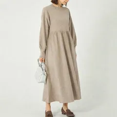 Green Label Relaxing GLR グリーンレーベルリラクシング ユナイテッドアローズ フィット＆フレア ニット ワンピースｰウォッシャブル ウール混 ストレッチ レディース 3626-141-3130