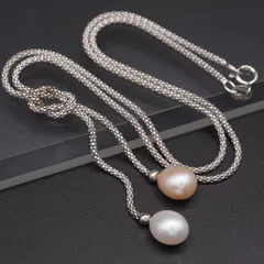 L971 淡水真珠 パール 925刻印 ネックレス ミックスカラー デザイン シルバー 6月誕生石