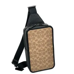 コーチ バッグ メンズ COACH ショルダーバッグ シグネチャー サリバン パック スリングパック CZ397 QBNRX タン×ブラック