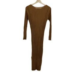 demylee(デミリー) ワンピース サイズS レディース美品  - ブラウン クルーネック/長袖/ロング/ニット