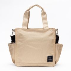 【新品・未使用】 お散歩バッグ 2WAY トートバッグ a4 ショルダーバッグ ハンドバッグ ポケット 多機能 ペットボトル ファスナー 斜めがけバッグ おしゃれ 消臭機能 多収納 エチケット おでかけ ペット 犬 鞄 バッグ ベージュ 白 12-2089