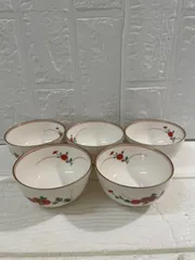 I【保管品】香蘭社 コウランシャ 湯呑み5客セット 花柄 オシャレ コレクション