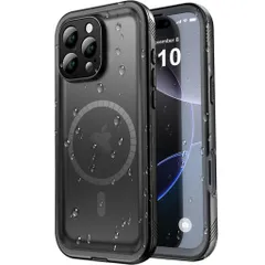 SPORTLINKiPhone16Pro用防水ケースiPhone16proMagSafe用ケース完全防水IP68防水等級マグネット搭載MagSafe対応防雪防塵耐衝撃360°全面保護QI充電フェイスID