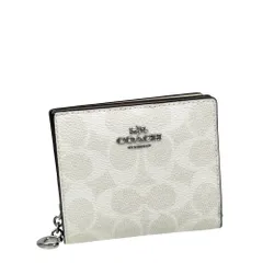 コーチ 財布 レディース COACH 折り財布 シグネチャー スナップ ウォレット CW789 SVXU5 ホワイト×チョーク