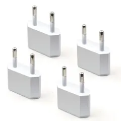 ヨーロッパコンセント変換プラグ【Cタイプ4個セット】ヨーロッパ/韓国/スペイン/フィンランド/ノルウェー/スウェーデン/ポーランド電源変換プラグなどに対応コンセント変換アダプタ携…