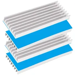 Tulokaヒートシンク4個入り70mmx22mmx6mm導熱接着シート4pcs付き熱暴走対策冷却ラジエーターフィンCPUICチップ回路基板LEDアンプに適用アルミニウムシルバー