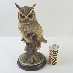 樹脂製　梟　鳥　置物　縁起物　重さ約3㎏　N　S575