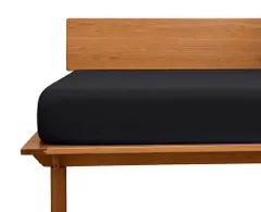 ボックスシーツセミダブル綿100%ベッドシーツ平織りマットレスカバーベット用防ダニ抗菌BOXシーツブラック