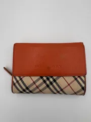 ■ BURBERRY バーバリー 3つ折り財布 ノバチェック レザー×キャンバス