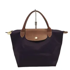 LONGCHAMP(ロンシャン) ハンドバッグ ル・プリアージュオリジナル パープル×ダークブラウン レザー