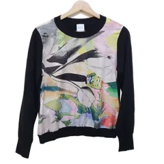 PaulSmith(ポールスミス) 長袖カットソー サイズM レディース美品  - 黒×グリーン×マルチ クルーネック