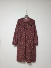 フラワーコーデュロイ フリル カラ ONE PIECE