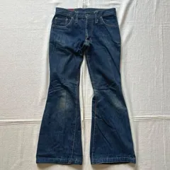極希少　〜70s　vintage　ヴィンテージ古着　MADE IN USA　アメリカ　米国製　Stevens　SCOVILLジッパー　フレアデニム　ブーツカットシルエット　5ポケット　インディゴ　一点物　Y2K　flare silhouette denim