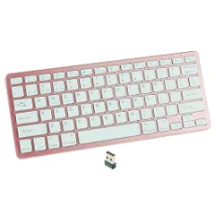 ワイヤレスキーボード2.4GUSB静音Bluetooth3.0+5.0充電式3台接続コンパクト英語配列軽量PCノートパソコンスマホタブレット用AndroidiOSWindowsChromeMac