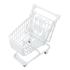 SAFIGLEミニショッピングカートミニ食料品カートミニショッピングユーティリティ手押し車ベビーバウンサーシミュレーショントロリー車輪付き金属製ショッピングカートミニチュアミニ…