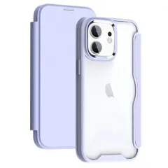 YUYIBスマホケース対応iPhone12Pro/iPhone12兼用ケース6.1”手帳型背面クリア透明高級なPUレザー+PCパネル+TPUバンパーマグネットが内蔵衝撃吸収軽量薄型ブランド対応アイフォン12/12