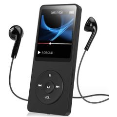 Bluetooth5.0이있는 MP3 플레이어, 1.77 인치 LCD 스크린이있는 휴대용 디지털 HiFi 음악 플레이어, FM 라디오, 녹음, 전자책, 비디오 재생 (메모리 카드 없음)
