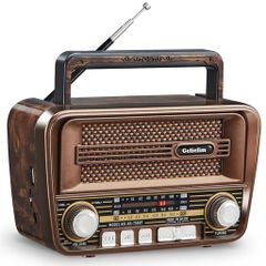 Gelielim 라디오 라디오 FM/AM/SW/단파 라디오 소형 USB/SD 카드 대응 전지/USB 충전 MP3 플레이어 대음량 실내 및 옥외 사용 레트로 라디오