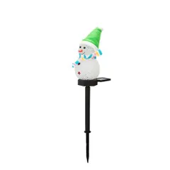 Lanitoクリスマスライト雪だるまライトソーラーガーデンライト置物ライトLEDガーデンライトクリスマス装飾ライト屋外埋込み式夜間自動点灯防水庭飾りクリスマス飾り(緑)