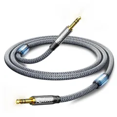 RIKSOINオーディオケーブル、3.5mmauxケーブル【技術革新・磁気リングノイズの低減】オスステレオミニプラグ高耐久性ナイロン編組24K金メッキヘッドフォン、スピーカー、コンピュータ、携…