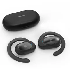 オープンイヤー完全ワイヤレスイヤホンEaraku2025年新感覚耳を塞がないながら聴きイヤホン超軽量片耳9g36時間超再生マイク付きSBCAAC対応日本語音声ガイド非骨伝導イヤホン空気伝導A802ブラ…