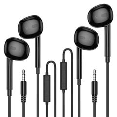 MOSWAG 헤드폰, 마이크 부착 반 헤드폰, 내장 음량 제어, IPad, Android, MP3, Samsung S22S21의 3.5mm 오디오 기기의 대부분에 적용 가능