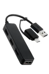 エレコムUSBハブUSBHUB2.0Type-C変換アダプタ付4ポートブラックU2H-CA4003BBK